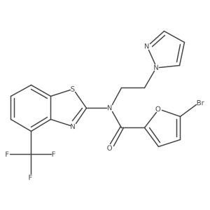 N-(2-(1H-pyrazol-1-yl)ethyl)-5-bromo-N-(4-(trifluoromethyl)benzo[d]thiazol-2-yl)furan-2-carboxamide Structure
