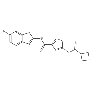 N-(6-chlorobenzo[d]thiazol-2-yl)-2-(cyclobutanecarboxamido)oxazole-4-carboxamide Structure