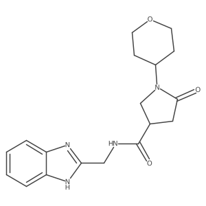 N-((1H-benzo[d]imidazol-2-yl)methyl)-5-oxo-1-(tetrahydro-2H-pyran-4-yl)pyrrolidine-3-carboxamide Structure