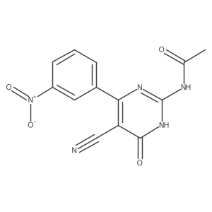 6-(3-Nitrophenyl)-5-cyano-4-hydroxy-2-(acetyl)aminopyrimidine Structure