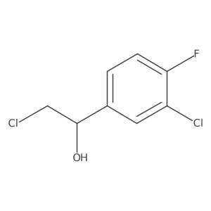 2-Chloro-1-(3-chloro-4-fluorophenyl)ethan-1-ol结构式