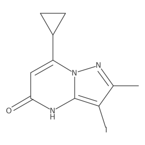 7-cyclopropyl-3-iodo-2-methyl-4H,5H-pyrazolo[1,5-a]pyrimidin-5-one结构式