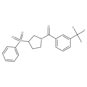(3-(Phenylsulfonyl)pyrrolidin-1-yl)(3-(trifluoromethyl)phenyl)methanone结构式
