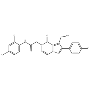 N-(4-Chloro-2-fluorophenyl)-2-[2-(4-fluorophenyl)-3-(hydroxymethyl)-4-oxo-4H,5H-pyrazolo[1,5-A]pyrazin-5-YL]acetamide结构式