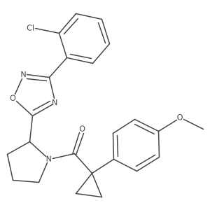 3-(2-Chlorophenyl)-5-(1-{[1-(4-methoxyphenyl)cyclopropyl]carbonyl}pyrrolidin-2-yl)-1,2,4-oxadiazole Structure