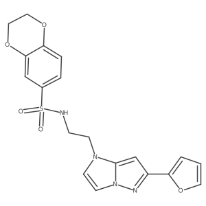 N-(2-(6-(furan-2-yl)-1H-imidazo[1,2-b]pyrazol-1-yl)ethyl)-2,3-dihydrobenzo[b][1,4]dioxine-6-sulfonamide结构式