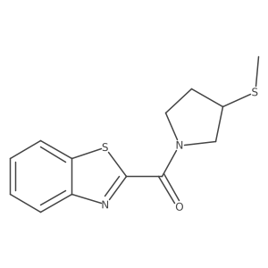 Benzo[d]thiazol-2-yl(3-(methylthio)pyrrolidin-1-yl)methanone结构式