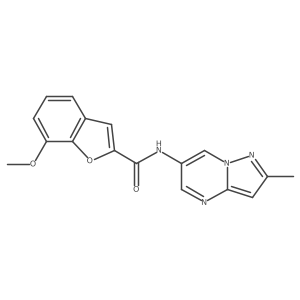 7-methoxy-N-(2-methylpyrazolo[1,5-a]pyrimidin-6-yl)benzofuran-2-carboxamide结构式
