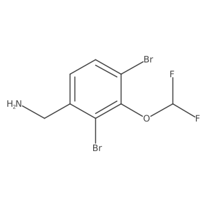 (2,4-Dibromo-3-(difluoromethoxy)phenyl)methanamine Structure