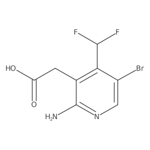 2-(2-Amino-5-bromo-4-(difluoromethyl)pyridin-3-yl)acetic acid结构式