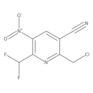 2-(Chloromethyl)-3-cyano-6-(difluoromethyl)-5-nitropyridine结构式