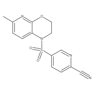 5-({6-methyl-1H,2H,3H-pyrido[2,3-b][1,4]oxazin-1-yl}sulfonyl)pyridine-2-carbonitrile结构式