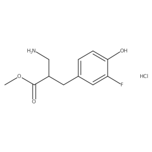 Methyl 3-amino-2-[(3-fluoro-4-hydroxyphenyl)methyl]propanoate hydrochloride结构式
