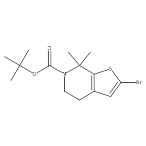 Tert-Butyl 2-Bromo-7,7-Dimethyl-4,5-Dihydrothieno[2,3-C]Pyridine-6(7H)-Carboxylate结构式