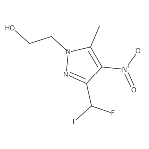 2-[3-(difluoromethyl)-5-methyl-4-nitro-1H-pyrazol-1-yl]ethan-1-ol结构式