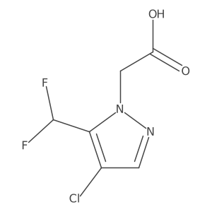 2-[4-Chloro-5-(difluoromethyl)pyrazol-1-yl]acetic acid Structure