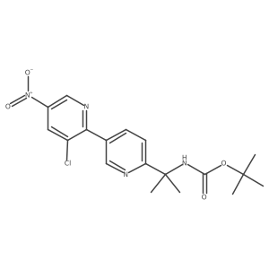 tert-butyl N-[2-[5-(3-chloro-5-nitropyridin-2-yl)pyridin-2-yl]propan-2-yl]carbamate Structure