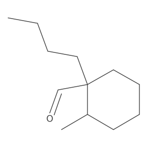 1-Butyl-2-methylcyclohexane-1-carbaldehyde结构式