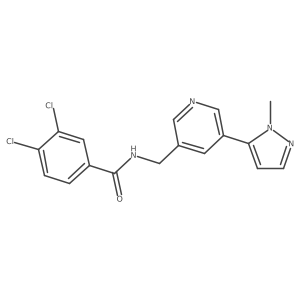 3,4-dichloro-N-((5-(1-methyl-1H-pyrazol-5-yl)pyridin-3-yl)methyl)benzamide结构式