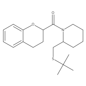 (2-((Tert-butylthio)methyl)piperidin-1-yl)(chroman-2-yl)methanone结构式