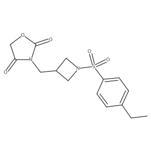 3-((1-((4-Ethylphenyl)sulfonyl)azetidin-3-yl)methyl)oxazolidine-2,4-dione Structure