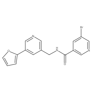 5-bromo-N-((5-(furan-2-yl)pyridin-3-yl)methyl)nicotinamide Structure