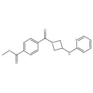 Methyl 4-(3-(pyrimidin-2-ylamino)azetidine-1-carbonyl)benzoate Structure