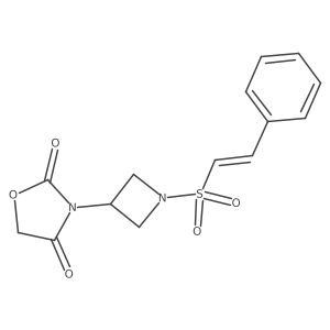 (E)-3-(1-(styrylsulfonyl)azetidin-3-yl)oxazolidine-2,4-dione结构式