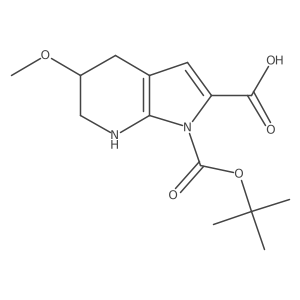 1-[(tert-Butoxy)carbonyl]-5-methoxy-1H,4H,5H,6H,7H-pyrrolo[2,3-b]pyridine-2-carboxylic acid结构式