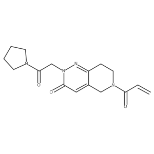 2-[2-oxo-2-(pyrrolidin-1-yl)ethyl]-6-(prop-2-enoyl)-2H,3H,5H,6H,7H,8H-pyrido[4,3-c]pyridazin-3-one结构式