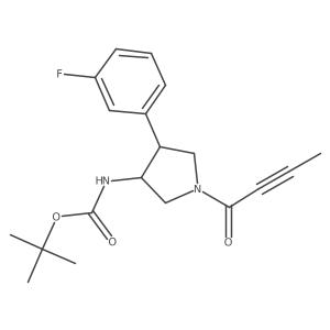 tert-butyl N-[(3S,4R)-1-(but-2-ynoyl)-4-(3-fluorophenyl)pyrrolidin-3-yl]carbamate Structure