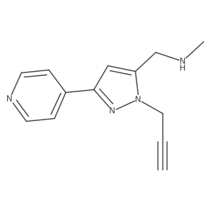 N-methyl-1-(1-(prop-2-yn-1-yl)-3-(pyridin-4-yl)-1H-pyrazol-5-yl)methanamine结构式