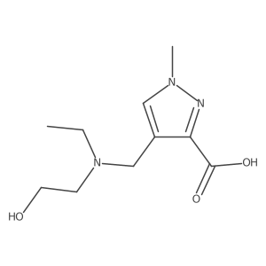 4-{[ethyl(2-hydroxyethyl)amino]methyl}-1-methyl-1H-pyrazole-3-carboxylic acid结构式