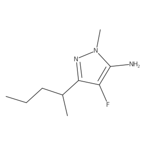4-fluoro-1-methyl-3-(pentan-2-yl)-1H-pyrazol-5-amine结构式