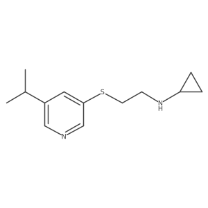 N-(2-{[5-(propan-2-yl)pyridin-3-yl]sulfanyl}ethyl)cyclopropanamine结构式