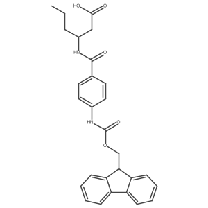 (3S)-3-{[4-({[(9H-fluoren-9-yl)methoxy]carbonyl}amino)phenyl]formamido}hexanoic acid Structure