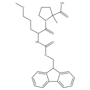 1-[2-({[(9H-fluoren-9-yl)methoxy]carbonyl}amino)-5-methoxypentanoyl]-2-methylpyrrolidine-2-carboxylic acid结构式