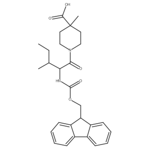 1-[2-({[(9H-fluoren-9-yl)methoxy]carbonyl}amino)-3-methylpentanoyl]-4-methylpiperidine-4-carboxylic acid结构式