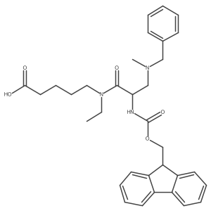 5-{3-[benzyl(methyl)amino]-N-ethyl-2-({[(9H-fluoren-9-yl)methoxy]carbonyl}amino)propanamido}pentanoic acid结构式