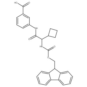 3-[2-cyclobutyl-2-({[(9H-fluoren-9-yl)methoxy]carbonyl}amino)acetamido]benzoic acid Structure