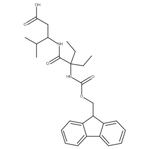3-[2-ethyl-2-({[(9H-fluoren-9-yl)methoxy]carbonyl}amino)butanamido]-4-methylpentanoic acid结构式