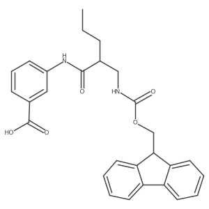3-{2-[({[(9H-fluoren-9-yl)methoxy]carbonyl}amino)methyl]pentanamido}benzoic acid Structure