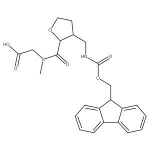2-(1-{3-[({[(9H-fluoren-9-yl)methoxy]carbonyl}amino)methyl]oxolan-2-yl}-N-methylformamido)acetic acid结构式