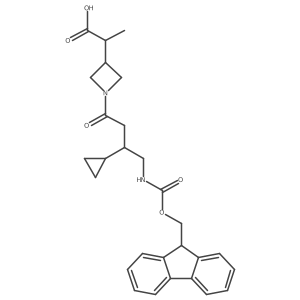 2-{1-[3-cyclopropyl-4-({[(9H-fluoren-9-yl)methoxy]carbonyl}amino)butanoyl]azetidin-3-yl}propanoic acid结构式