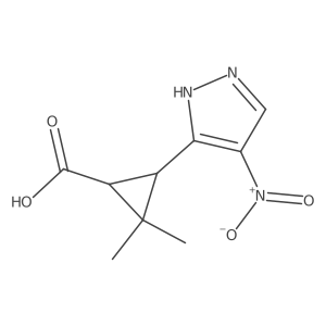 rac-(1R,3R)-2,2-dimethyl-3-(4-nitro-1H-pyrazol-3-yl)cyclopropane-1-carboxylic acid结构式