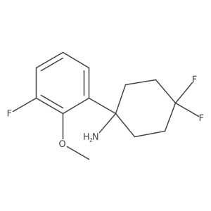 4,4-Difluoro-1-(3-fluoro-2-methoxyphenyl)cyclohexan-1-amine结构式