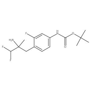 tert-butyl N-[4-(2-amino-3,3-difluoro-2-methylpropyl)-3-fluorophenyl]carbamate结构式