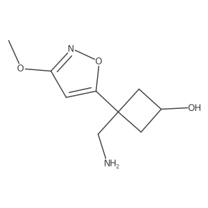 3-(Aminomethyl)-3-(3-methoxy-1,2-oxazol-5-yl)cyclobutan-1-ol Structure