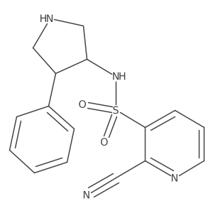 rac-2-cyano-N-[(3R,4S)-4-phenylpyrrolidin-3-yl]pyridine-3-sulfonamide结构式