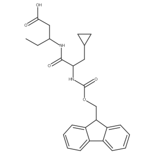 (3S)-3-[3-cyclopropyl-2-({[(9H-fluoren-9-yl)methoxy]carbonyl}amino)propanamido]pentanoic acid结构式